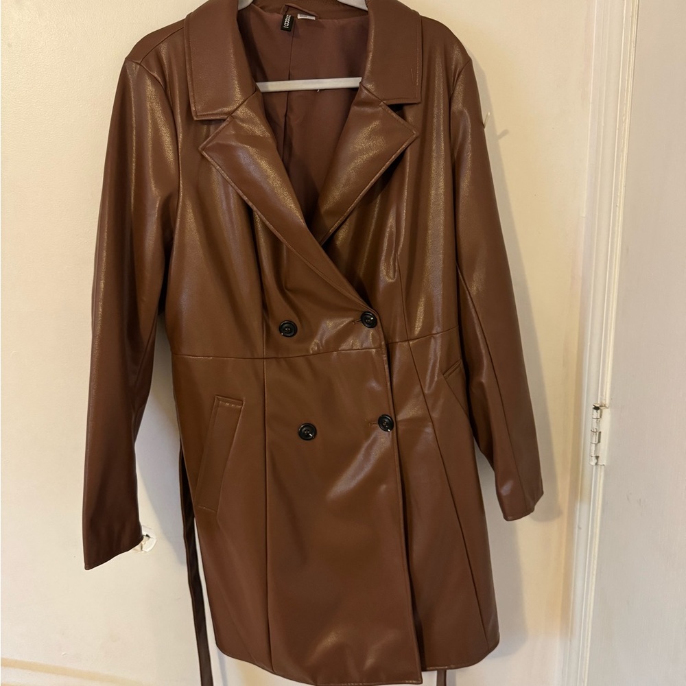 Women's Brown Double-Breasted Coat